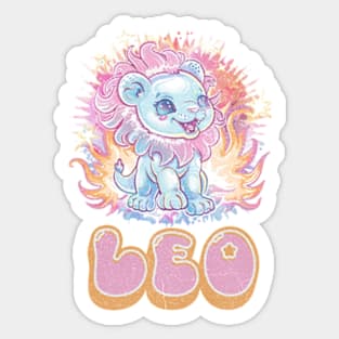 Cosmic Leo Kawaii Lion Zodiac Sign Anime Birthday Sticker